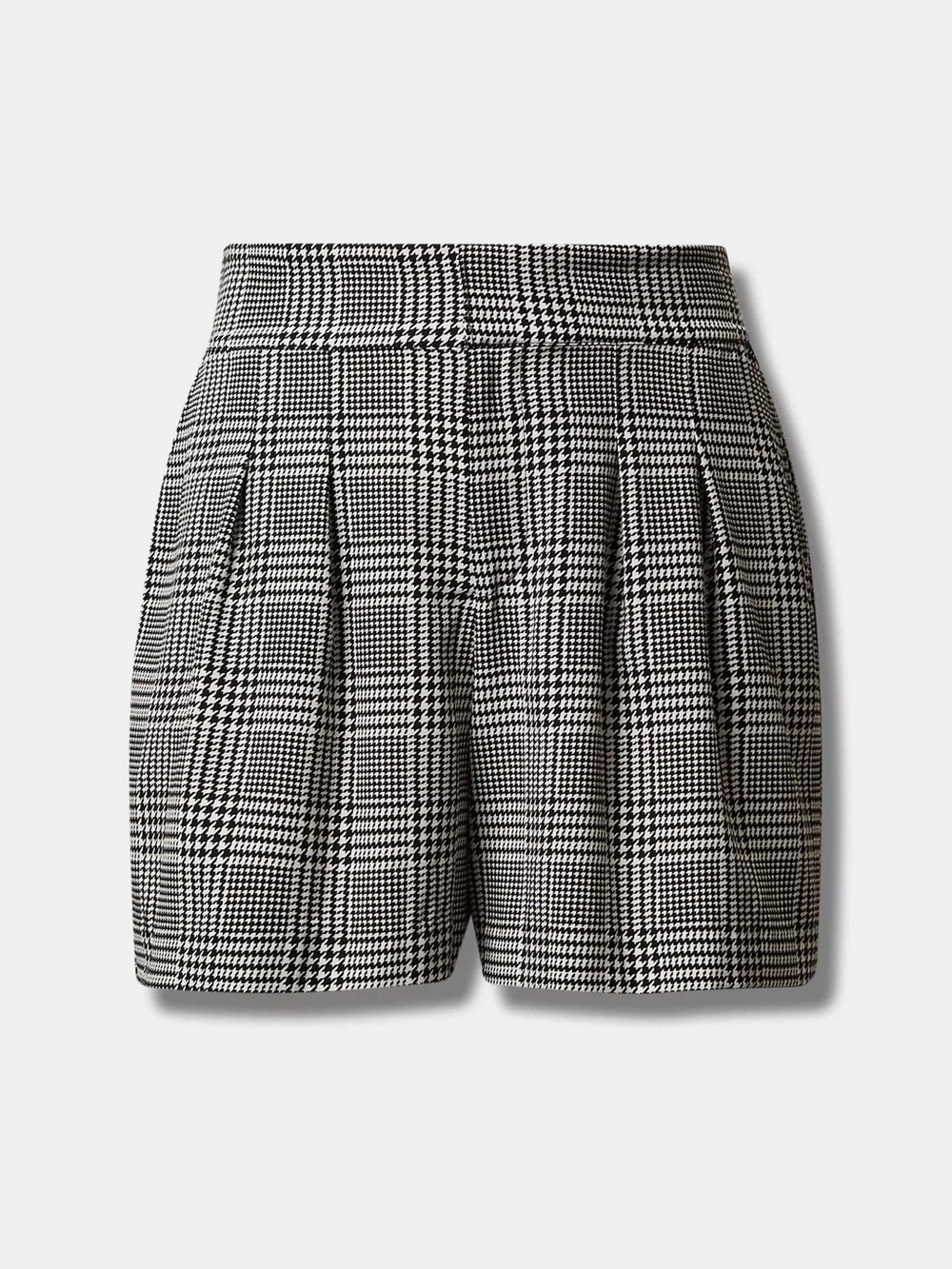 torrid Black & White Plaid High-Rise Pleated Shorts